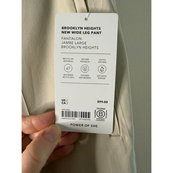 NWT Athleta Brooklyn Heights High Rise Pull-On Wide Trouser Khaki Size 2 - Picture 6 of 10